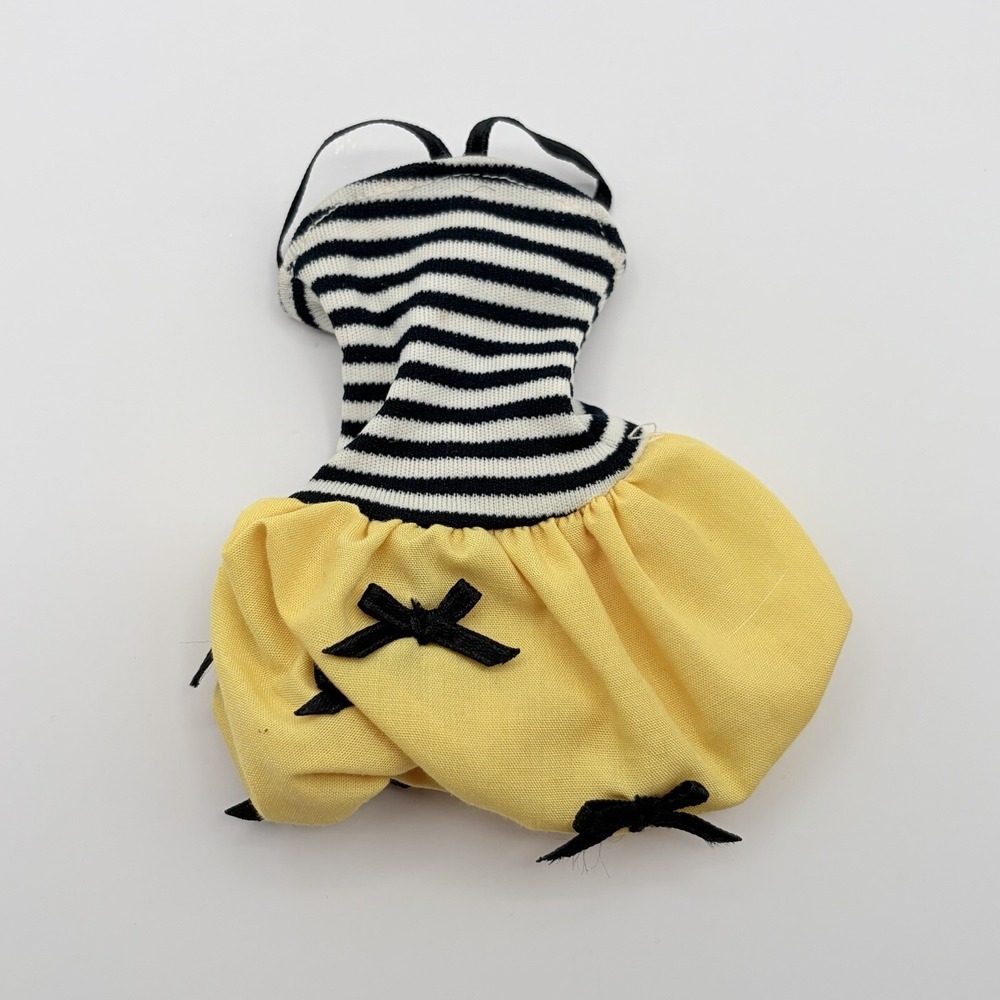 Barbie Black & White Stripes Yellow & Black Bows Bubble Dress‎ 1990s